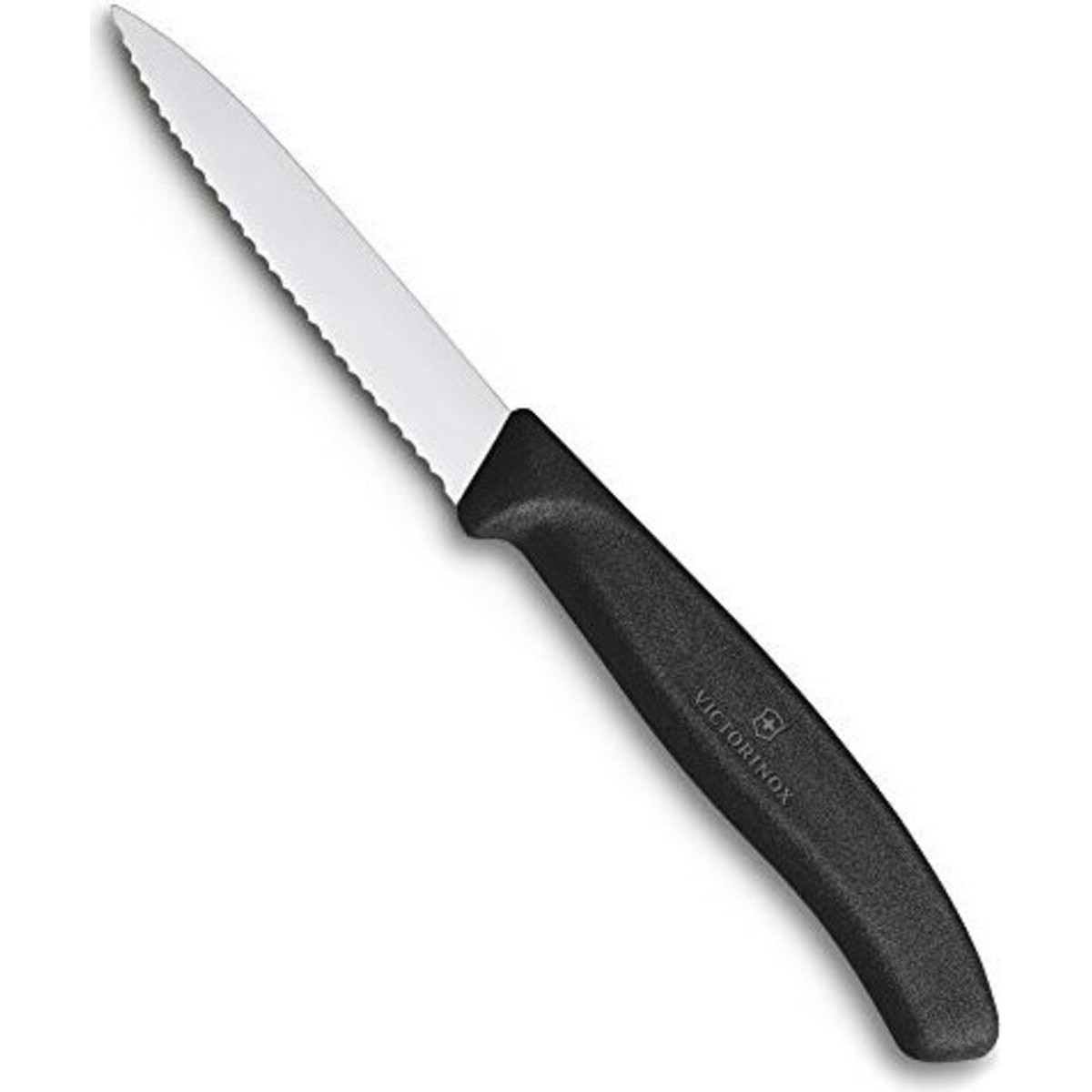 Μαχαίρι καθαρισμού Victorinox Swiss Classic, οδοντωτή άκρη με λεπίδα 8 cm, Μαύρο-MaShop.gr