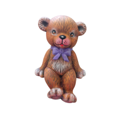 Κεραμικό Διακοσμητικό Αρκουδάκι καθιστό με Φιόγκο 22cm * 14,5 cm-MaShop.gr
