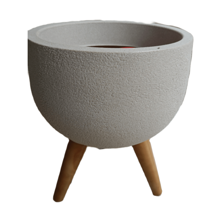 Πλαστική Γλάστρα Εξωτερικού Χώρου Rustic Round With Stand-MaShop.gr