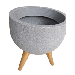 Πλαστική Γλάστρα Εξωτερικού Χώρου Rustic Round With Stand-MaShop.gr