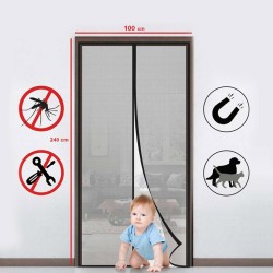 Σίτα Πόρτας Μαγνητική 1,00x2,20m GRASHER Γκρί Σκούρο-MaShop.gr