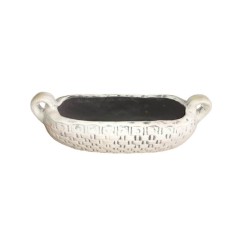 Κεραμική Ζαρντινιέρα Με Λουλούδια 16cm×38cm-MaShop.gr