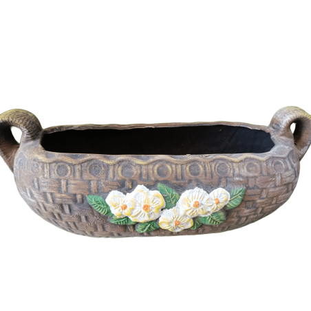 Κεραμική Ζαρντινιέρα Με Λουλούδια 16cm×38cm-MaShop.gr