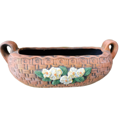 Κεραμική Ζαρντινιέρα Με Λουλούδια 16cm×38cm-MaShop.gr