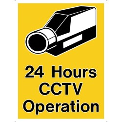 Αυτοκόλλητη Πινακίδα Σήμανσης  ''24 HOURS CCTV OPERATION''-MaShop.gr