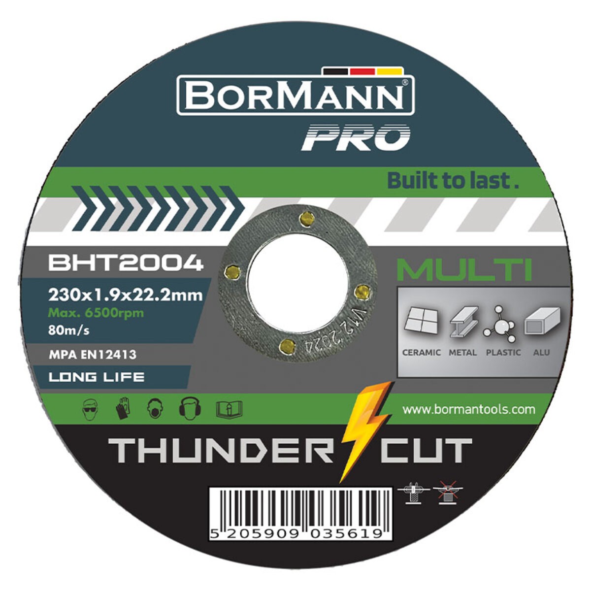 Δίσκος Κόπης ''THUNDER-CUT" MULTI CUTTING LONG LIFE Φ230x1.9mm BORMANN Pro BHT2004  -MaShop.gr