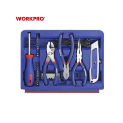 Εργαλειοθήκη 3 Συρτάρια Με Εργαλεία Χειρός Σετ 125 τμχ WP209028 WORKPRO- MaShop.gr