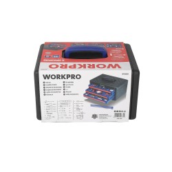 Εργαλειοθήκη 3 Συρτάρια Με Εργαλεία Χειρός Σετ 125 τμχ WP209028 WORKPRO- MaShop.gr