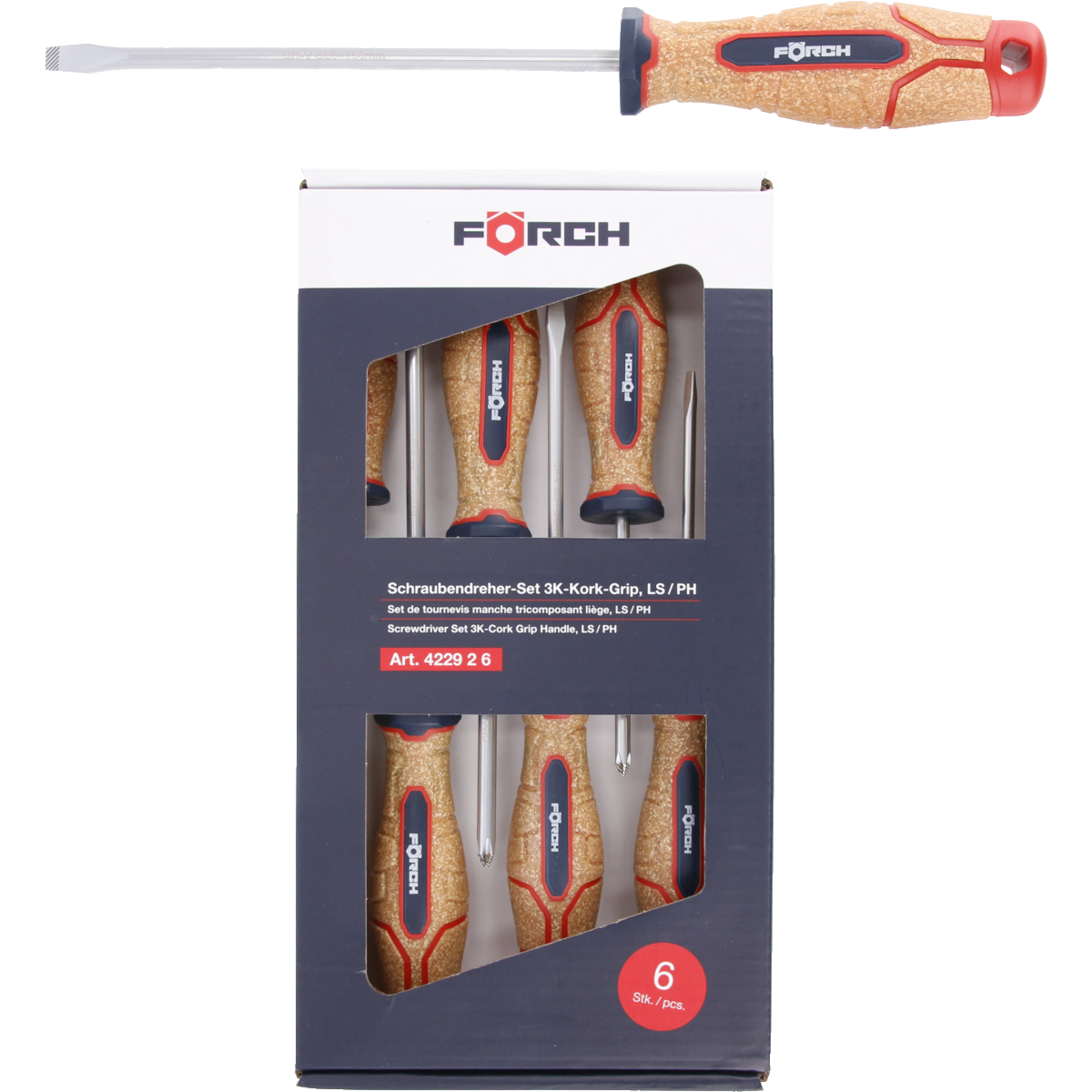 Σετ Κατσαβίδια 6τμχ Με Λαβή Από Φελλό Force-MaShop.gr