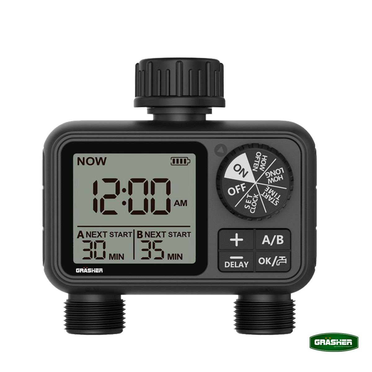 Προγραμματιστής Ποτίσματος Ψηφιακός GRASHER WT2248 - 2 Εξόδων-MaShop.gr