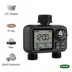 Προγραμματιστής Ποτίσματος Ψηφιακός GRASHER WT2248 - 2 Εξόδων-MaShop.gr