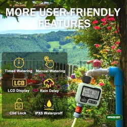 Προγραμματιστής Ποτίσματος Ψηφιακός GRASHER WT3050 - 1 Εξόδου-MaShop.gr