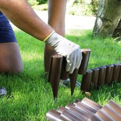 Φράχτης Κήπου Πλαστικός PROSPERPLAST 2,70m x 24Υcm (10τμχ) IPAL5-R222 Καφέ-MaShop.gr