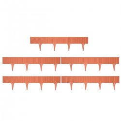 Φράχτης Κήπου Πλαστικός PROSPERPLAST 3,90m × 18,5Υcm (5τμχ) IBRA-R624 Τερακότα-MaShop.gr