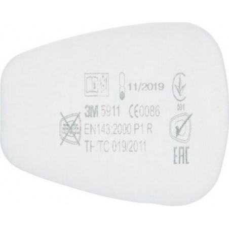 Σετ 2 Προφίλτρων Για Μάσκες 3M (5911)-MaShop.gr