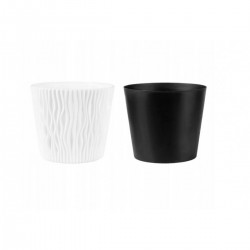 Γλάστρα Sandy Round DSR160 Λευκή με Πρόσθετο Γλατράκι-MaShop.gr