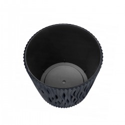 Γλάστρα Sandy Round DSR160 Μαύρο Με Πρόσθετο Γλαστράκι-MaShop.gr