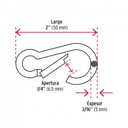 Ατσάλινος Γάντζος Με Κούμπωμα 3/16" FIERO-MaShop.gr