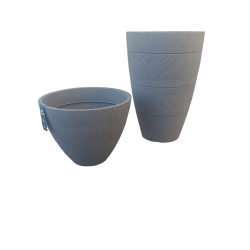 Γλάστρα Drizzle Tall Stone JVDZ44 Ανάγλυφη-MaShop.gr