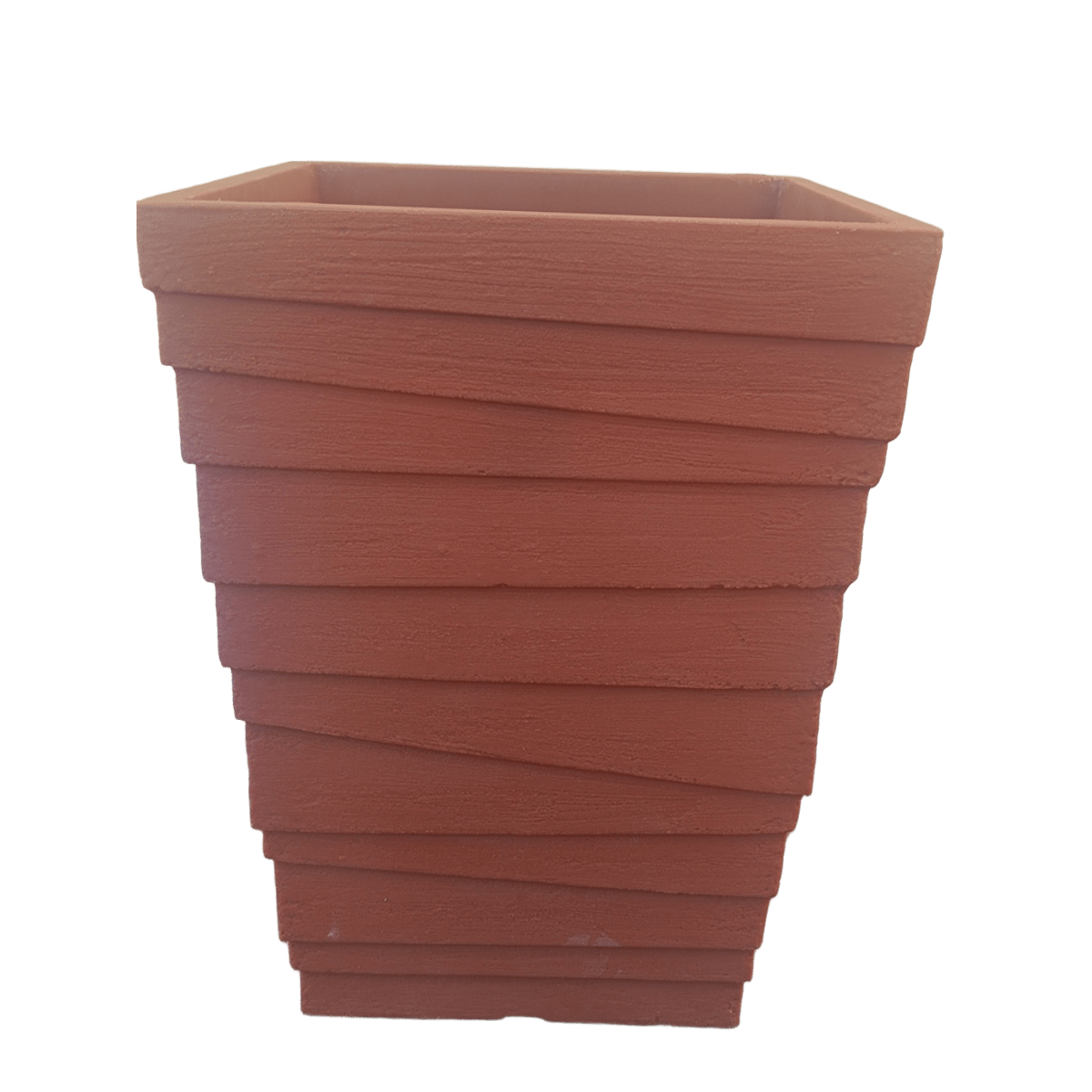 Γλάστρα Τετράγωνη Italian Quadratto Terracotta JVIQ48 Ανάγλυφη-MaShop.gr