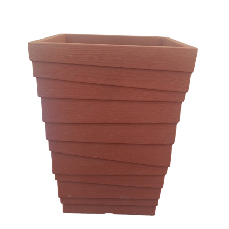Γλάστρα Τετράγωνη Italian Quadratto Terracotta JVIQ48 Ανάγλυφη-MaShop.gr