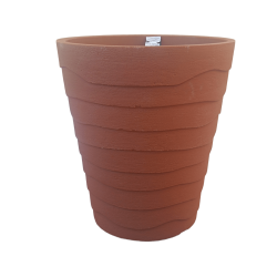 Γλάστρα Italian Ondulatto Terracotta JVIO50 Ανάγλυφη-MaShop.gr