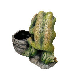Κεραμικός Βάτραχος Με Φτυάρι Και Θήκη Για Φυτό 35x16x32 -MaShop.gr