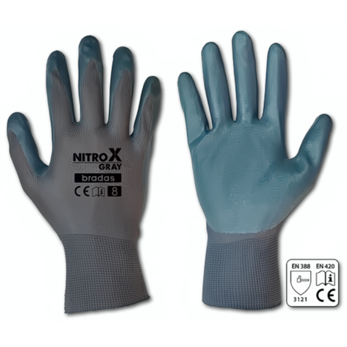 Γάντια Νιτριλίου Nitrox Gray No 9 Bradas-MaShop.gr