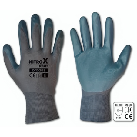 Γάντια Νιτριλίου Nitrox Gray No 9 Bradas-MaShop.gr