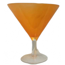 Διακοσμητική Γυάλα σε Πορτοκαλί Απόχρωση με Βάση 20cm x 18,5cm-MaShop.gr