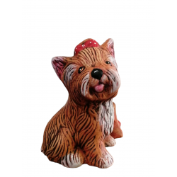 Κεραμικός Σκύλος Με Φιόγκο Και Θήκη Κασπώ 26x 17x 23cm-MaShop.gr